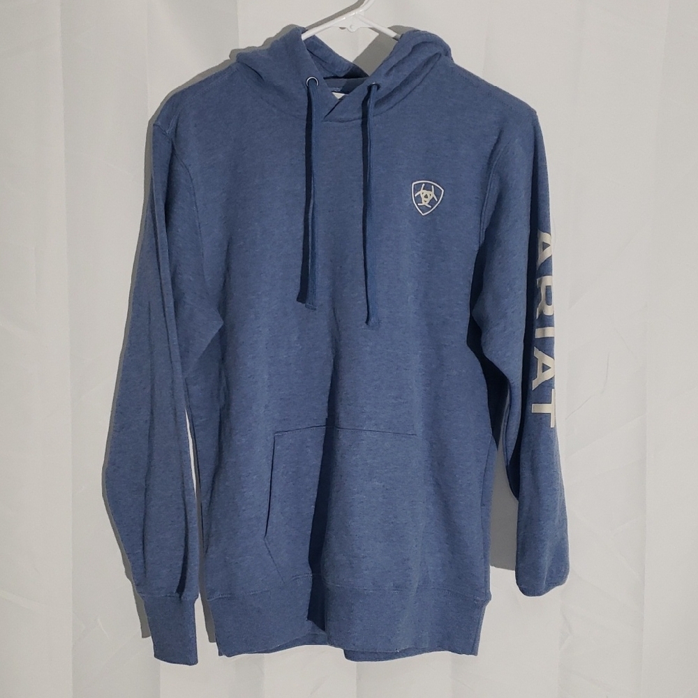 Ariat Women's Real Logo Hoodie Blue Small Cotton Fleece